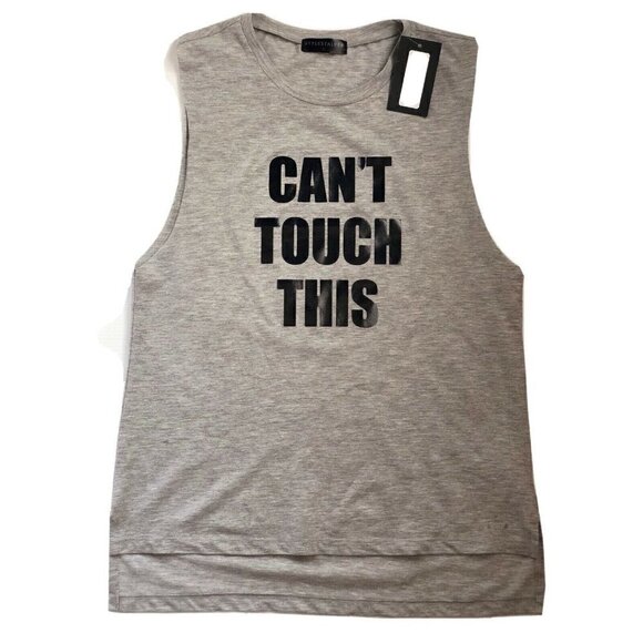 Stylestalker Women's Can’t Touch This Muscle Tee Size M Light Heather Grey - Picture 1 of 6